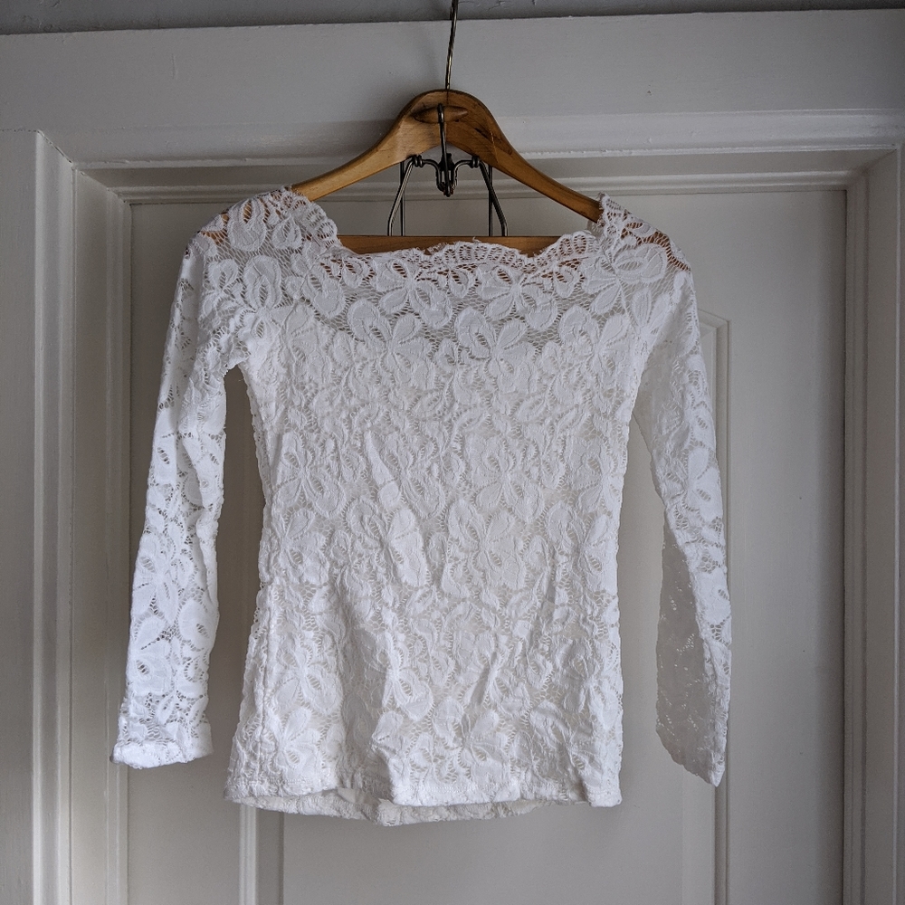 Long Sleeve Floral Lace Shirt
